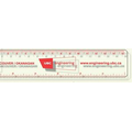 .060 Clear Plastic Rulers 1.25"x6.25" Rectangle / Round Corner, Spot Color